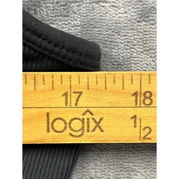 Reebok Sports Bra Women XL Black Ribbed Side Workout Gym Activewear Performance - Picture 3 of 8